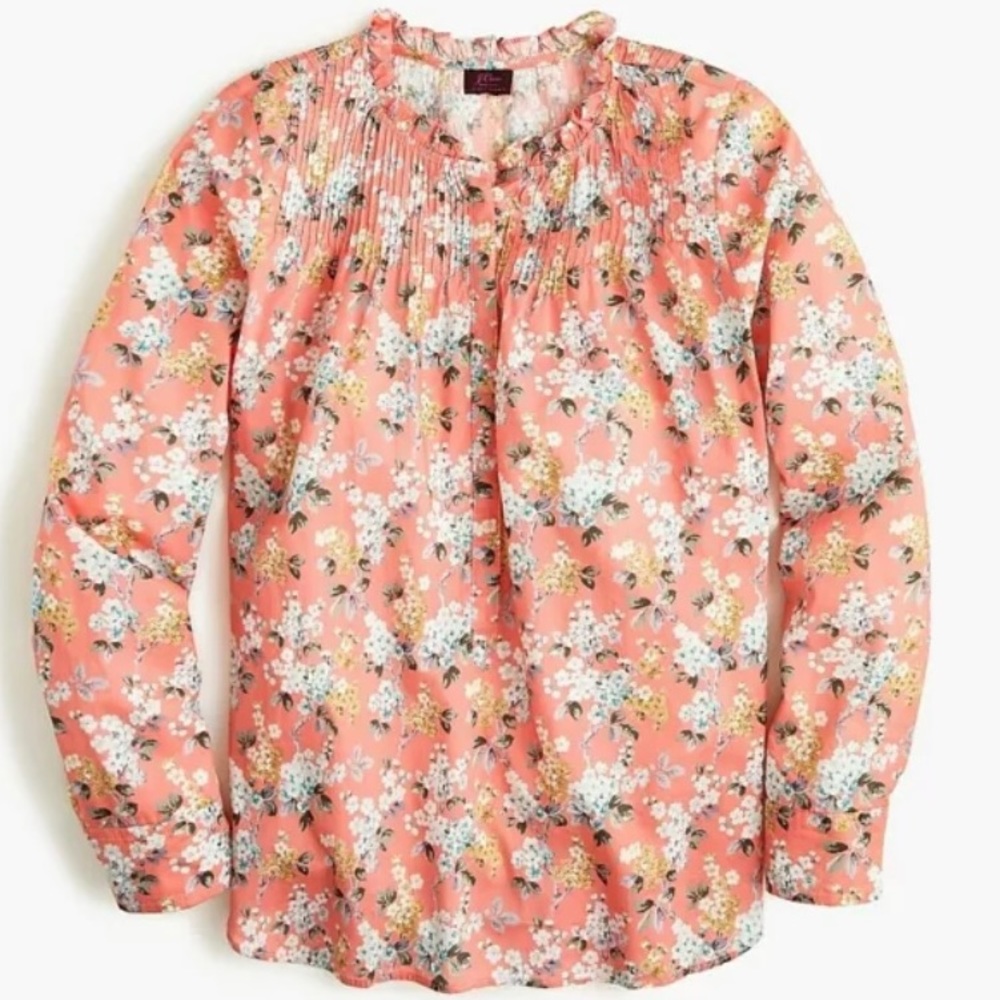J.Crew Liberty Josephine floral ruffle popover, style L0607- size 8